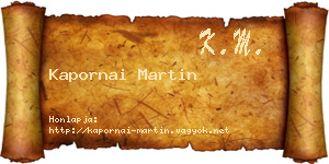 Kapornai Martin névjegykártya
